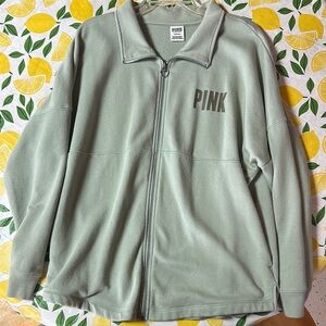 Pink Green Zip-Up Jacket